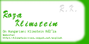 roza klimstein business card